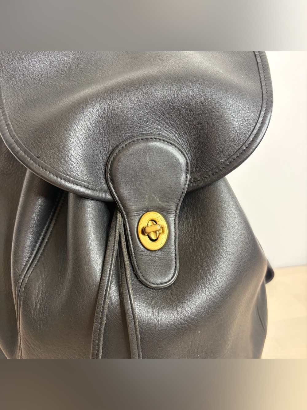 Vintage rare coach black leather backpack - Picture 2 of 15